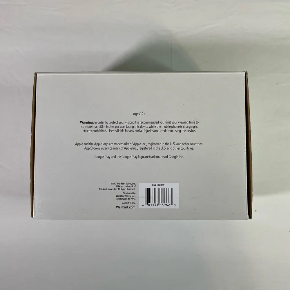 ONN White Virtual Reality VR Smartphone Headset for Apple or Android. New.